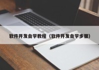 软件开发自学教程（软件开发自学步骤）