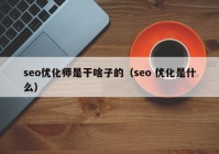 seo优化师是干啥子的（seo 优化是什么）