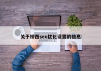 关于桥西seo优化设置的信息