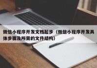 微信小程序开发文档起步（微信小程序开发具体步骤及所需的文件结构）