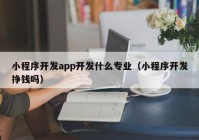 小程序开发app开发什么专业（小程序开发挣钱吗）