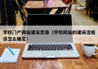 学校门户网站建设思路（学校网站的建设流程该怎么确定）