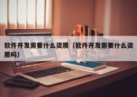 软件开发需要什么资质（软件开发需要什么资质吗）