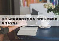 微信小程序开发技术是什么（微信小程序开发是什么意思）